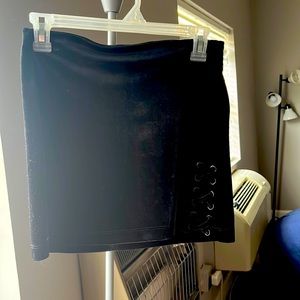 Black velvet skirt